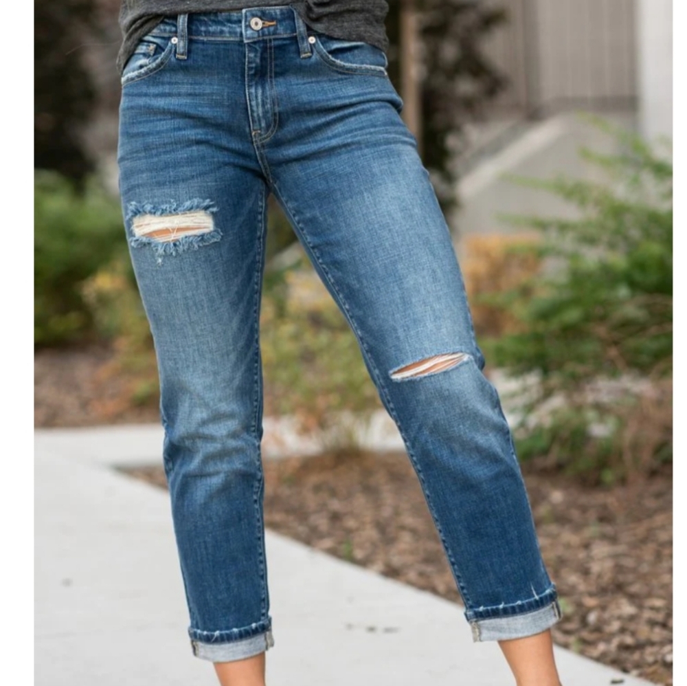Kancan Mid Rise Boyfriend Jeans